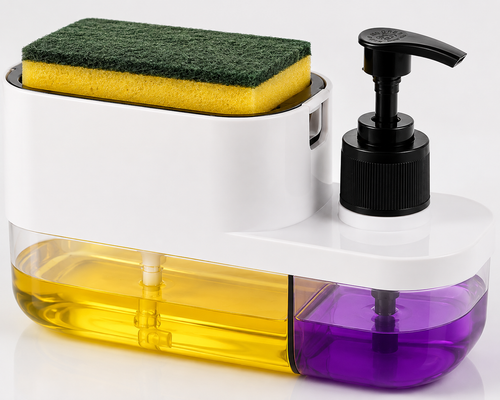 Houseish™ 3-in-1 Kitchen Sink Organizer | Soap Dispenser, Handwash & Sponge Holder