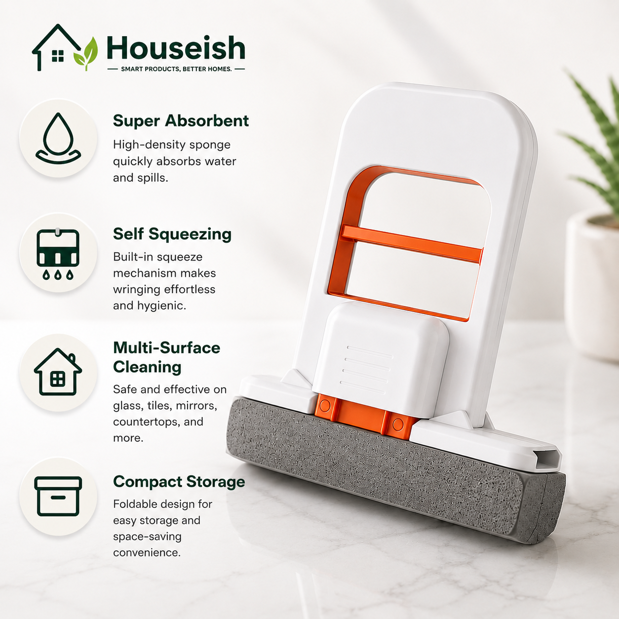 Houseish™ Mini Foldable Sponge Mop