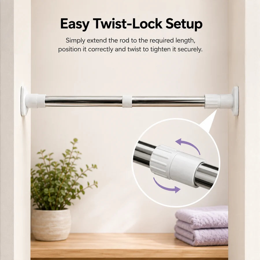 Houseish™ Drill-Free Multifunctional Adjustable Rod. No Drilling. No Wall Damage. Instant Privacy & Space.