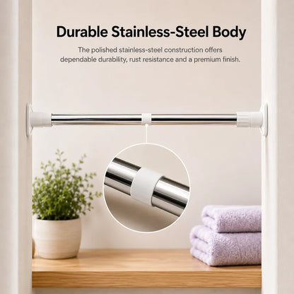 Houseish™ Drill-Free Multifunctional Adjustable Rod. No Drilling. No Wall Damage. Instant Privacy & Space.
