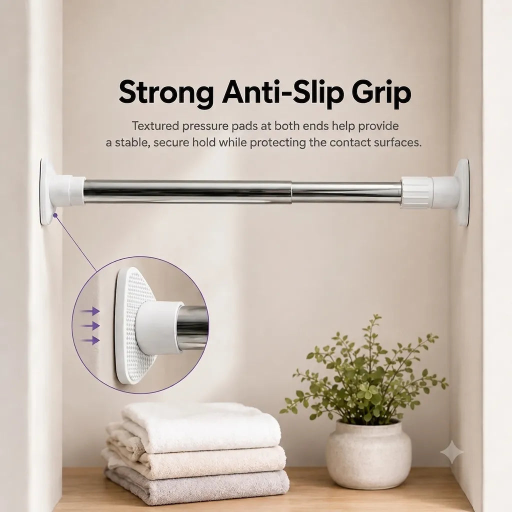Houseish™ Drill-Free Multifunctional Adjustable Rod. No Drilling. No Wall Damage. Instant Privacy & Space.